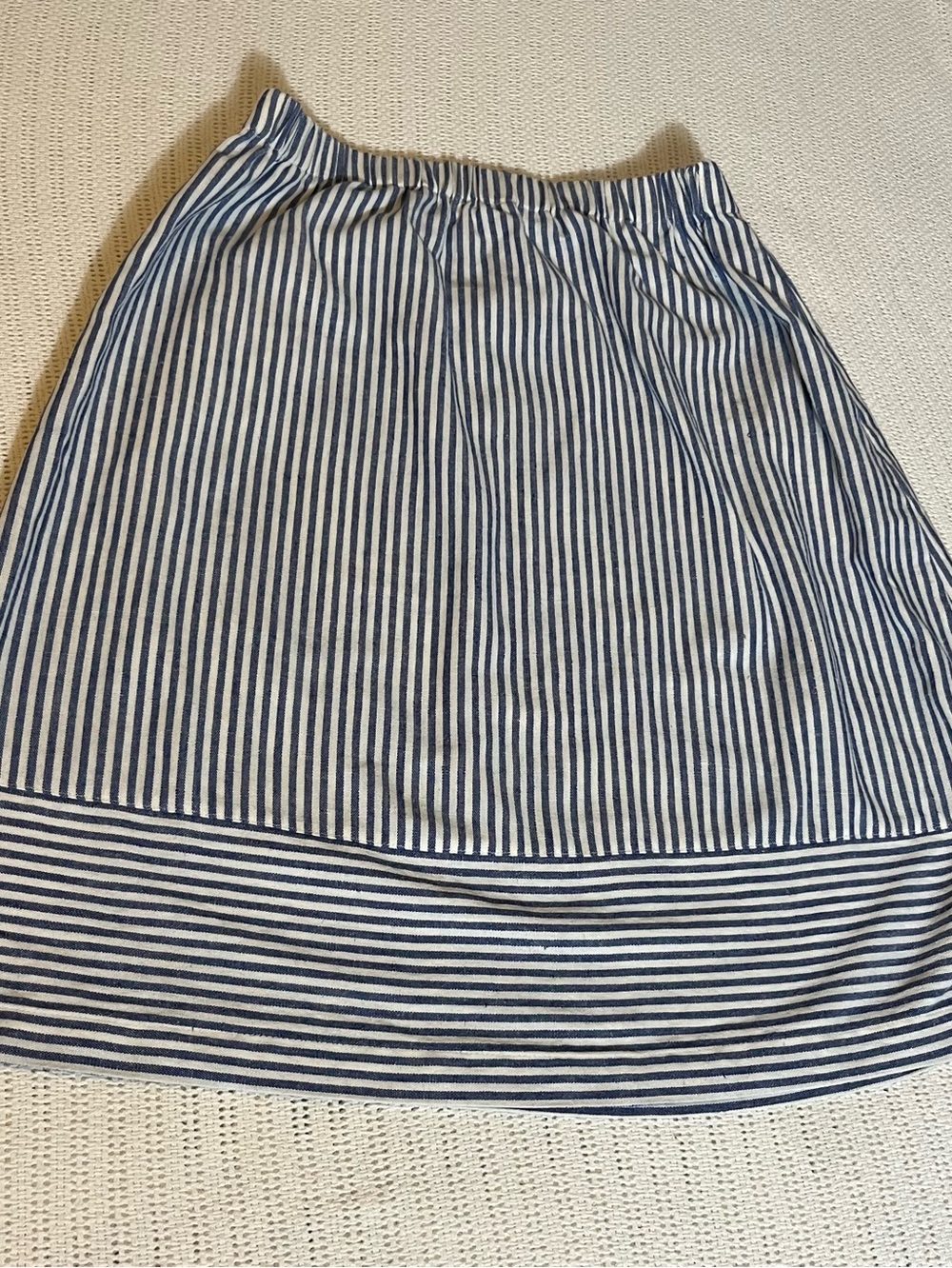 J.Crew Striped Navy and White Cotton Skirt S